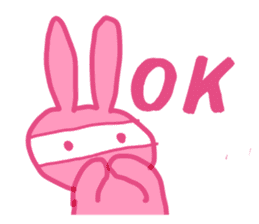 PINK NINJA RABBIT sticker #1167732