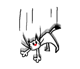 Falling, Occasionally Floating Cat. sticker #1170546