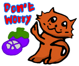Meow Jung: the Mangosteen Cat sticker #1173228