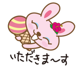 Rabbit which dances hula   "nani" sticker #1175558