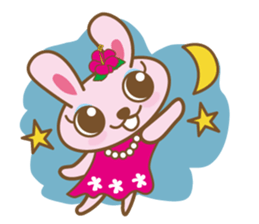 Rabbit which dances hula   "nani" sticker #1175574