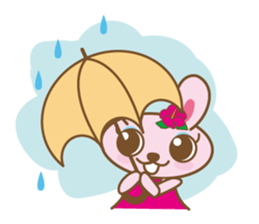 Rabbit which dances hula   "nani" sticker #1175577