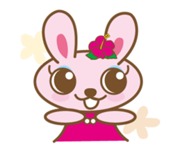 Rabbit which dances hula   "nani" sticker #1175578