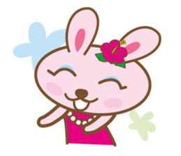 Rabbit which dances hula   "nani" sticker #1175579