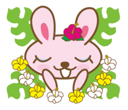Rabbit which dances hula   "nani" sticker #1175584