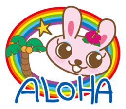 Rabbit which dances hula   "nani" sticker #1175585