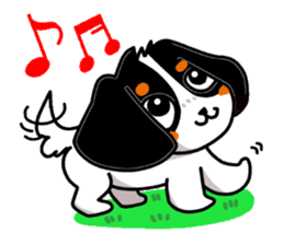 Cute dog of the tri-color for English. sticker #1176266