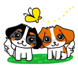 Cute dog of the tri-color for English. sticker #1176268