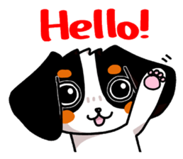 Cute dog of the tri-color for English. sticker #1176272