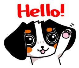Cute dog of the tri-color for English. sticker #1176272