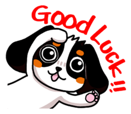 Cute dog of the tri-color for English. sticker #1176276