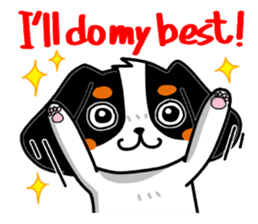 Cute dog of the tri-color for English. sticker #1176277