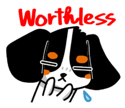 Cute dog of the tri-color for English. sticker #1176283