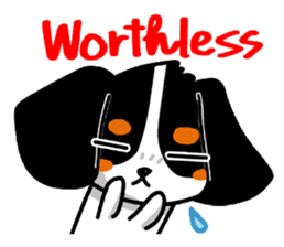 Cute dog of the tri-color for English. sticker #1176283