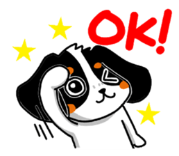 Cute dog of the tri-color for English. sticker #1176285