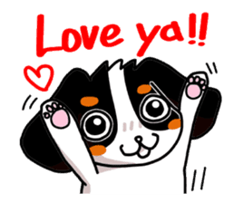 Cute dog of the tri-color for English. sticker #1176288