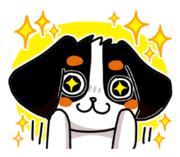 Cute dog of the tri-color for English. sticker #1176290