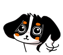 Cute dog of the tri-color for English. sticker #1176292