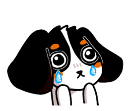 Cute dog of the tri-color for English. sticker #1176293