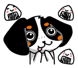 Cute dog of the tri-color for English. sticker #1176297