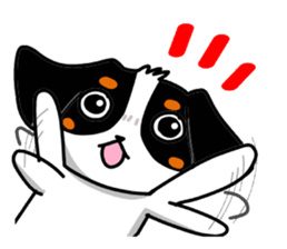 Cute dog of the tri-color for English. sticker #1176300