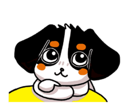 Cute dog of the tri-color for English. sticker #1176303