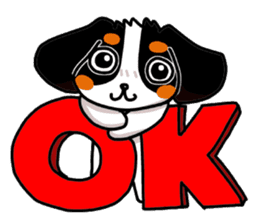 Cute dog of the tri-color for English. sticker #1176304