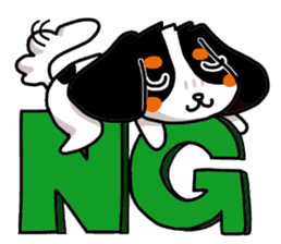 Cute dog of the tri-color for English. sticker #1176305