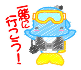 Scribble Dolphin Dol2 Diving section sticker #1176642