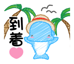 Scribble Dolphin Dol2 Diving section sticker #1176647