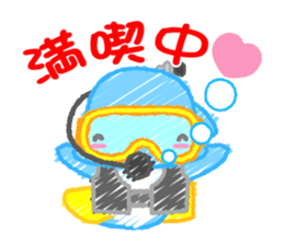 Scribble Dolphin Dol2 Diving section sticker #1176662