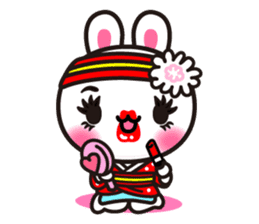 The dancing bunny YOSAUSA. sticker #1178250