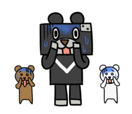 Robot of bear and small bears sticker #1180153