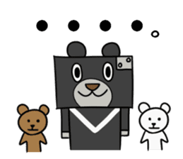 Robot of bear and small bears sticker #1180154