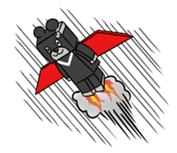 Robot of bear and small bears sticker #1180166