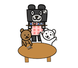 Robot of bear and small bears sticker #1180174