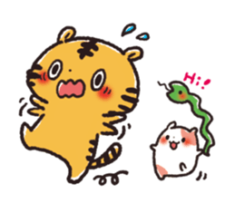 Cute Friends! Hamster and Tiger sticker #1182149