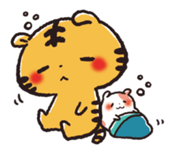 Cute Friends! Hamster and Tiger sticker #1182157
