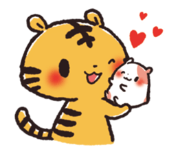 Cute Friends! Hamster and Tiger sticker #1182167