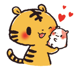 Cute Friends! Hamster and Tiger sticker #1182167