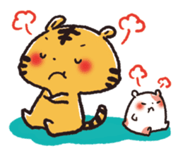 Cute Friends! Hamster and Tiger sticker #1182169