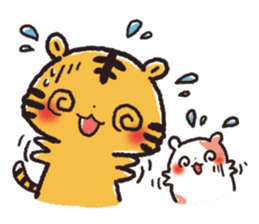 Cute Friends! Hamster and Tiger sticker #1182175