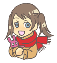 Girl & stuffed rabbit sticker #1182949