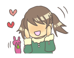 Girl & stuffed rabbit sticker #1182953