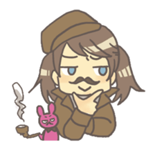 Girl & stuffed rabbit sticker #1182957