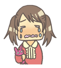 Girl & stuffed rabbit sticker #1182958