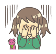 Girl & stuffed rabbit sticker #1182961