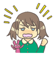 Girl & stuffed rabbit sticker #1182969