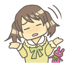 Girl & stuffed rabbit sticker #1182971