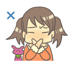 Girl & stuffed rabbit sticker #1182977